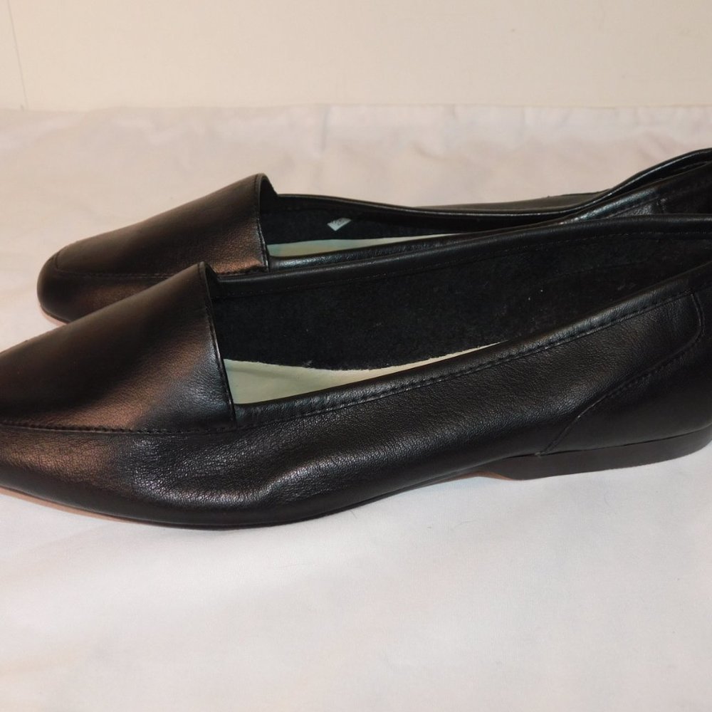 Victoria Spencer Black Leather Flats Size 6.5W NEW - Picture 5 of 7